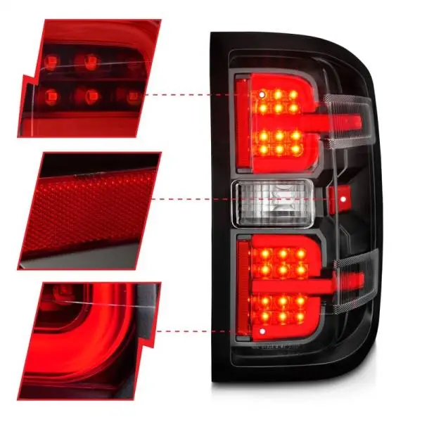 ANZO 15-19 Chevy Silverado 2500HD/3500HD (Halgn Only) LED Tail Lights w/Black Light Bar & Clear Lens thumbnail 3