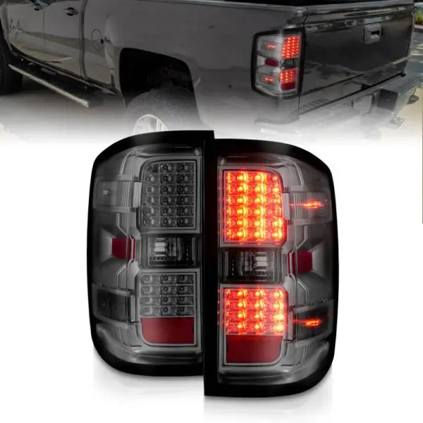 ANZO 15-19 Chevy Silverado 2500HD/3500HD (Halgn Only) LED Tail Lights w/Smoke Light Bar & Clear Lens thumbnail 2