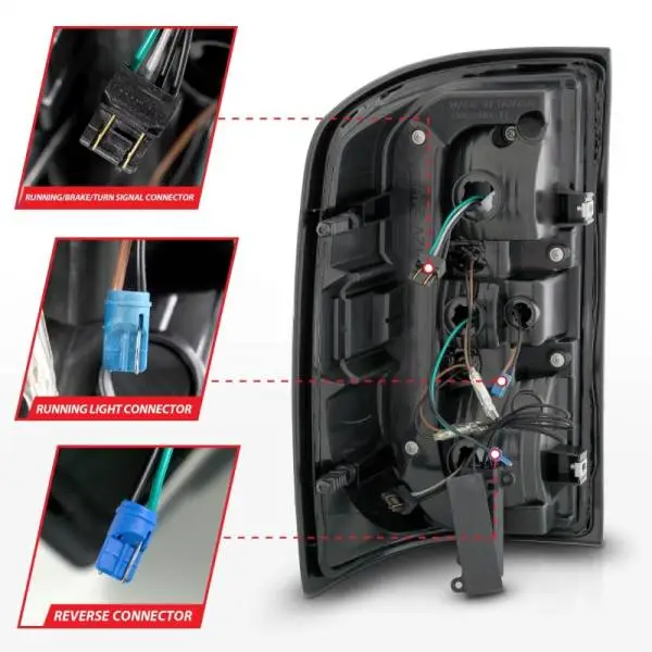 ANZO 14-18 GMC Sierra 1500 LED Taillights Red/Clear thumbnail 6