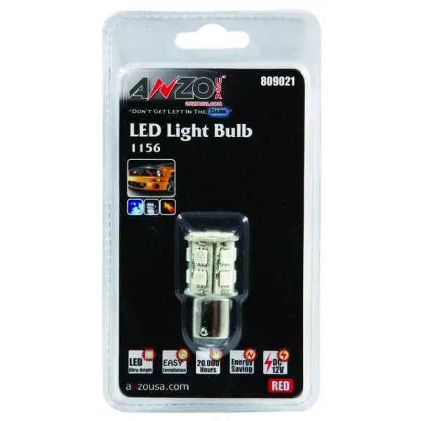 ANZO LED Bulbs Universal LED 1156 Red - 13 LEDs 1 3/4in Tall thumbnail 2