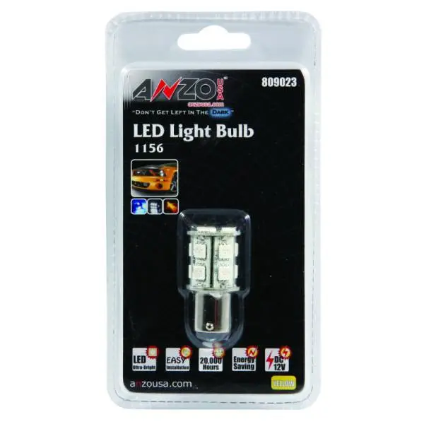 ANZO LED Bulbs Universal LED 1156 Amber - 13 LEDs 1 3/4in Tall thumbnail 2