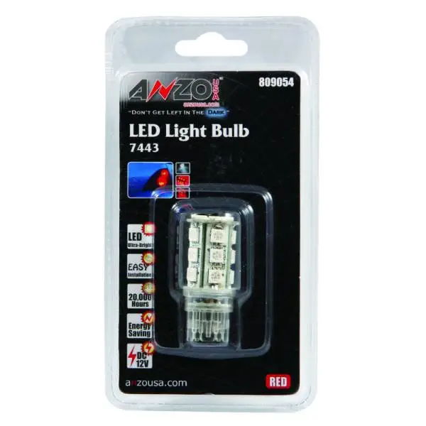 ANZO LED Bulbs Universal 7443 Red - 18 LEDs 1 3/4in Tall thumbnail 2