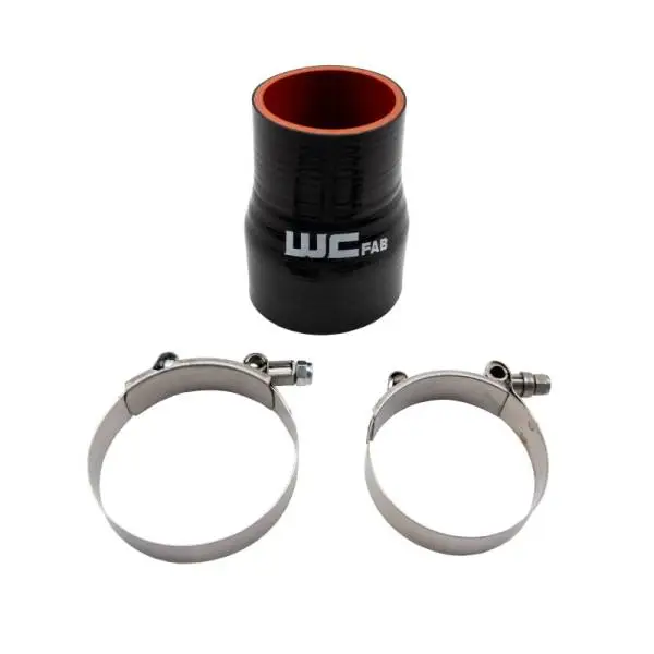 Wehrli 2.375in x 3in ID Straight Reducer 4.5in Long Silicone Boot and Clamp Kit thumbnail 2