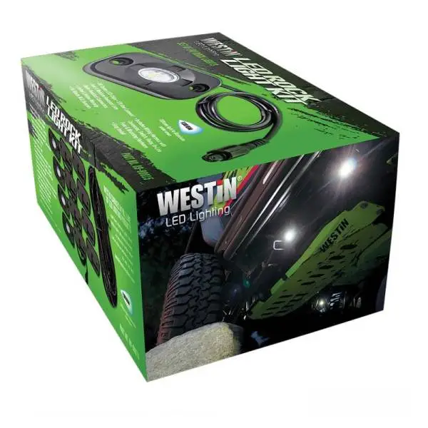 Westin Universal LED Rock Light Kit - 4 Lights - 14ft 9in Wiring Harness & Switch - Black thumbnail 2