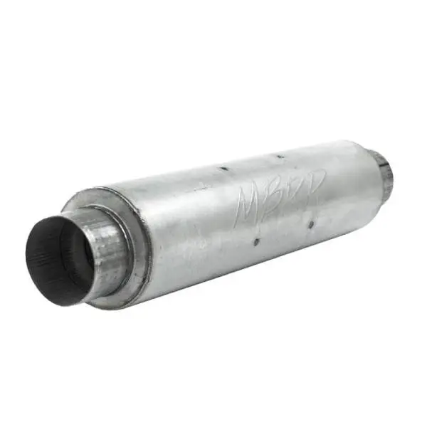 MBRP Universal Quiet Tone Muffler 4in Inlet/Outlet 24in Body 6in Dia 30in Overall Aluminum thumbnail 2