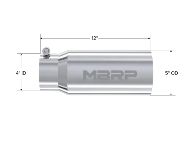 MBRP Universal Tip 5 O.D. Dual Wall Straight 4 inlet 12 length thumbnail 5