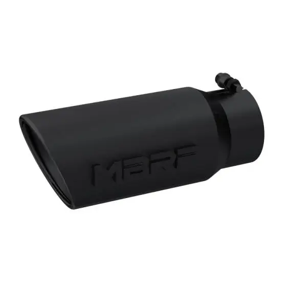 MBRP Universal Tip 5 O.D. Angled Rolled End 4 inlet 12 length - Black Finish thumbnail 2