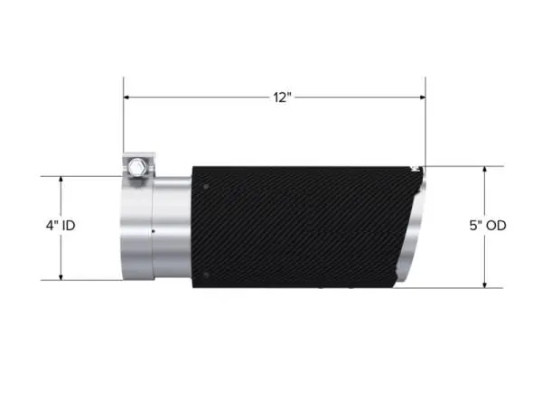 MBRP Universal Carbon Fiber Tip 4in ID/5in OD/12in L Dual Wall Angle Cut thumbnail 2