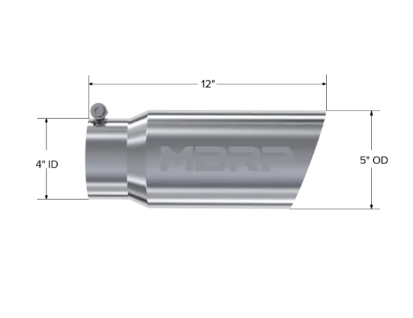 MBRP Universal Tip 5 O.D. Angled Single Walled 4 inlet 12 length thumbnail 5