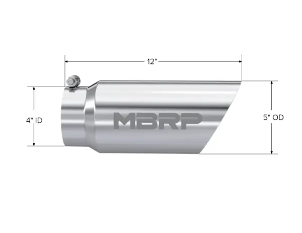 MBRP Universal Tip 5 O.D. Dual Wall Angled 4 inlet 12 length thumbnail 5