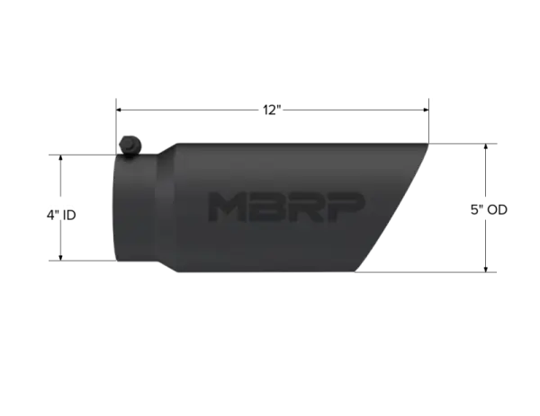 MBRP Universal Tip 5 O.D. Dual Wall Angled 4 inlet 12 length - Black Finish thumbnail 5