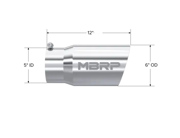 MBRP Universal Tip 6 O.D. Dual Wall Angled 5 inlet 12 length thumbnail 5