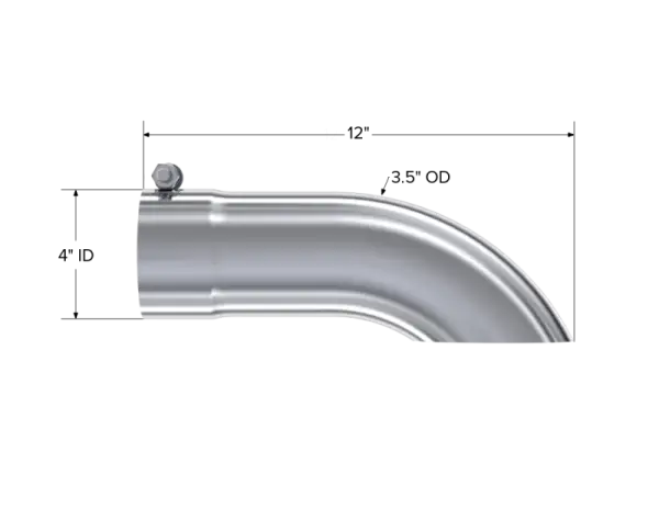 MBRP Universal Tip 3.5in O.D. Turn Down 3.5in inlet 12 length thumbnail 5