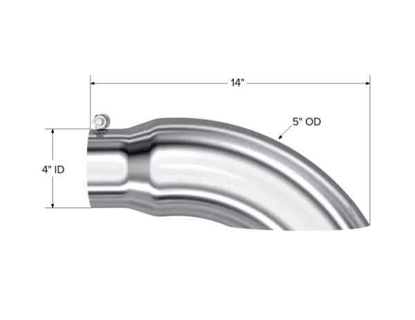 MBRP Universal Tip 5 O.D. Turn Down 4 inlet 14 length thumbnail 5