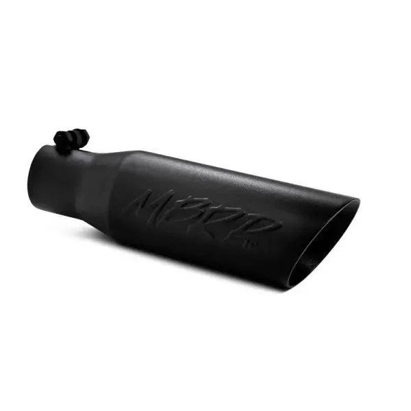 MBRP Universal Tip 3.5 O.D. Dual Wall Angled 2.5 inlet 12 length - Black Finish thumbnail 3