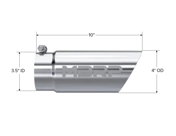 MBRP Universal Tip 3in O.D. Dual Wall Angled 4 inlet 10 length thumbnail 5