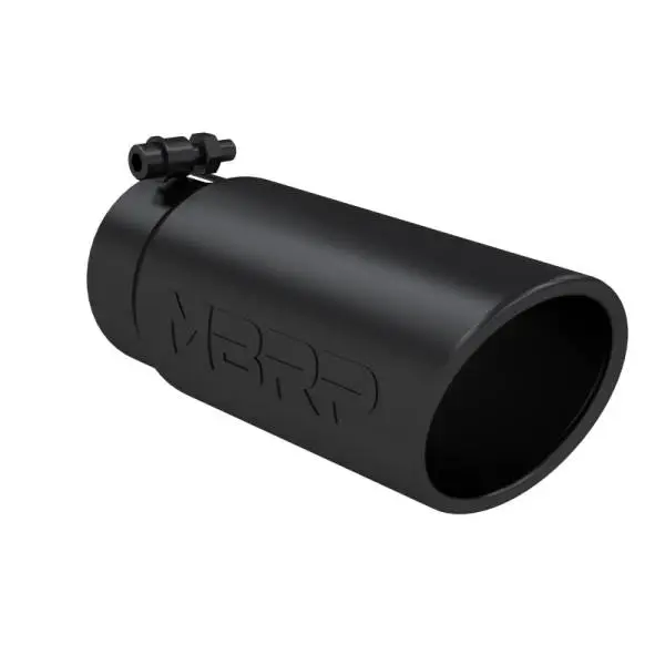MBRP Universal Tip 4 O.D. Angled Rolled End 3.5 inlet 10 length- Black Finish thumbnail 2