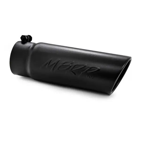 MBRP Universal Tip 4 O.D. Angled Rolled End 3.5 inlet 10 length- Black Finish thumbnail 3