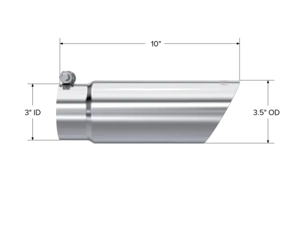 MBRP Universal Tip 3in O.D. Dual Wall Angled End 3 inlet 12 length thumbnail 5
