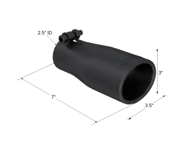 MBRP Universal Tip 2.5 O.D. Oval End 3.75 Inlet 10in length - Black Finish thumbnail 4