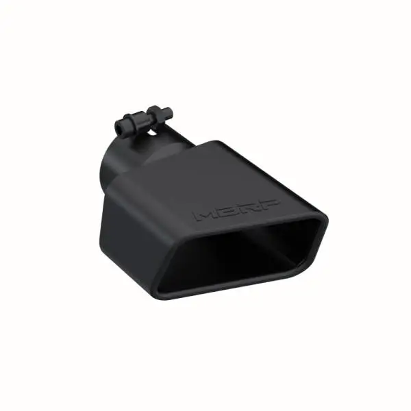 MBRP Universal Tip 4.75inx 3in Rectangle Angled Cut 3in O.D. inlet Driver Side 7.375in length Black thumbnail 2