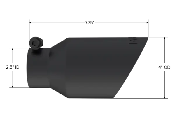 MBRP Universal 4in OD Dual Wall Angled 2.5in Inlet 8in Length Exhaust Tip - Black thumbnail 4