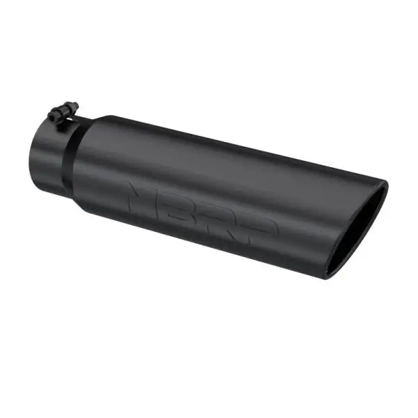 MBRP Universal 5in OD Angled Rolled End 4in Inlet 18in Length Black Finish Exhaust Tip thumbnail 2