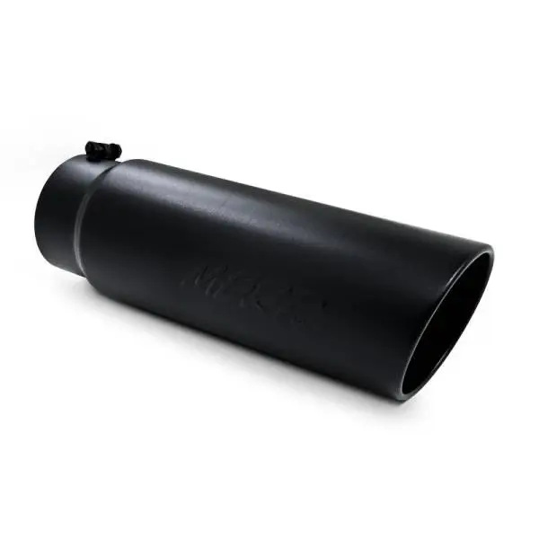 MBRP Universal Tip 6in OD Angled Rolled End 5in Inlet 18in Length Black Finish Exhaust thumbnail 3