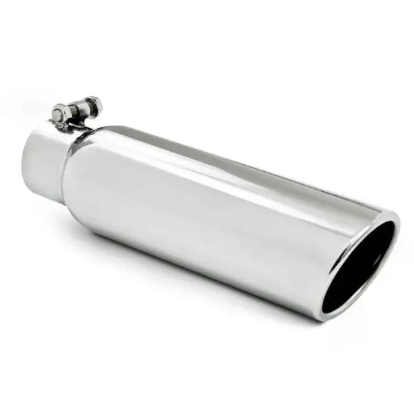 MBRP Universal Tip 3.5in OD 2.5in Inlet 12in L Angled Cut Rolled End Clampless No-Weld T304 thumbnail 3