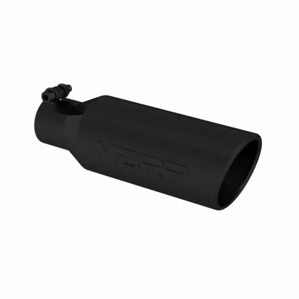 MBRP Universal Tip 4in O.D. Angled Rolled End 2.5in inlet 12in length Black thumbnail 2
