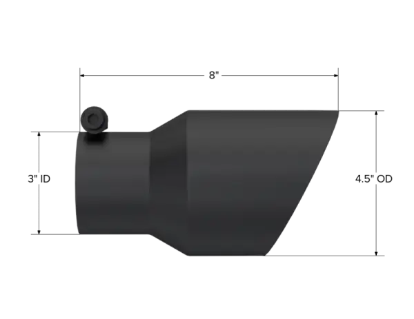MBRP Universal Tip 4.5in OD 3in Inlet 8in Length Dual Walled Angled Exhaust Tip - Black thumbnail 4