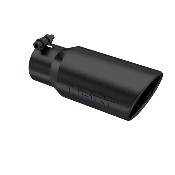 MBRP Universal Tip 4in OD 3in Inlet 10in Length Angled Rolled End Black thumbnail 2