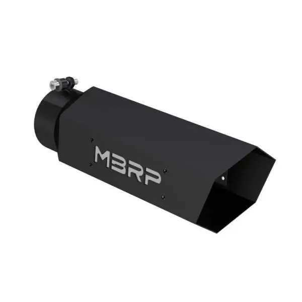 MBRP Universal Hex Tip 4in Inlet 16in Length w/ Logo - Black Coated thumbnail 2