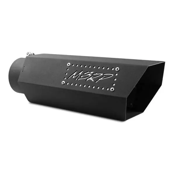 MBRP Universal Hex Tip 4in Inlet 16in Length w/ Logo - Black Coated thumbnail 3
