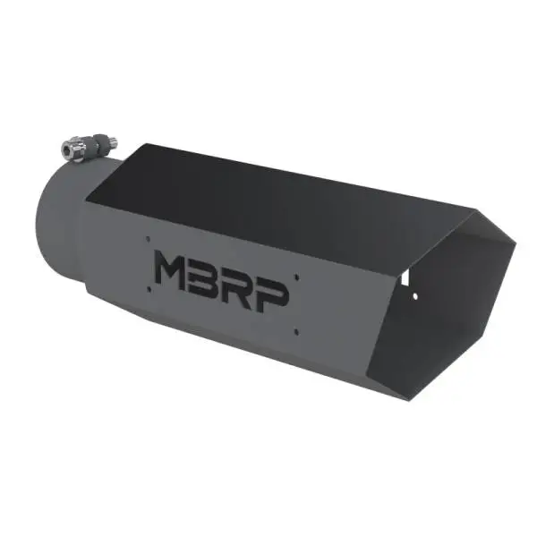 MBRP Universal Hex Tip 4in Inlet 16in Length w/o Logo - Black Coated thumbnail 2