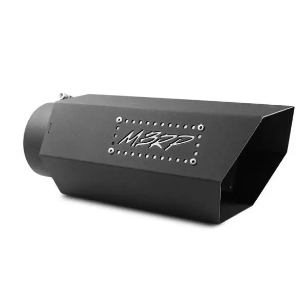 MBRP Universal Hex Tip 5in Inlet 16in Length w/ Logo - Black Coated thumbnail 3