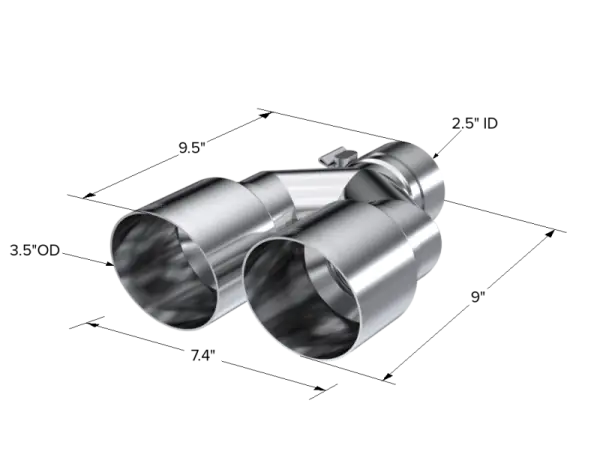 MBRP Universal T304 SS Dual Tip 3.5in OD/2.5in Inlet thumbnail 2