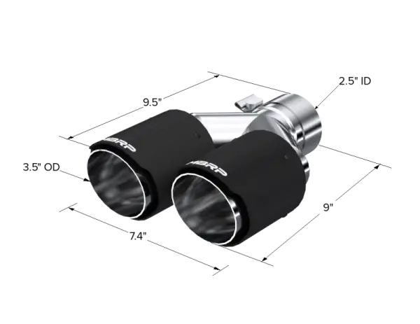 MBRP Universal Carbon Fiber Dual Tip 3.5in OD/2.5in Inlet thumbnail 2