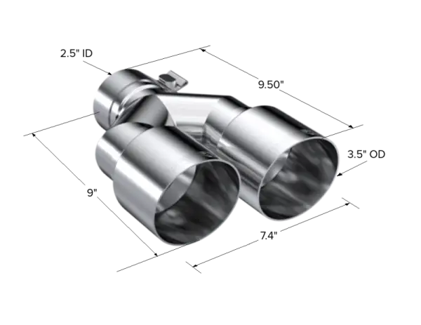 MBRP Universal T304 SS Dual Tip 3.5in OD/2.5in Inlet thumbnail 3
