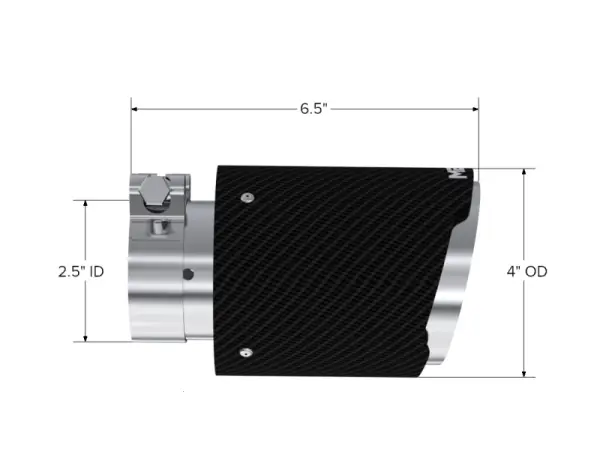 MBRP Universal Carbon Fiber Tip 4in OD/2.5in Inlet/6.5in L thumbnail 3