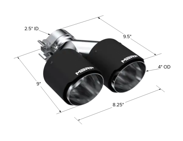 MBRP Universal Carbon Fiber Dual Tip 4in OD/2.5in Inlet thumbnail 3