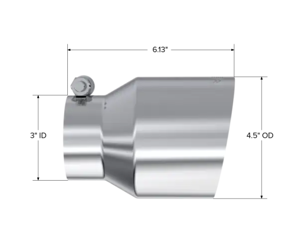 MBRP Universal Stainless Steel Dual Wall Tip 4.5in OD/3in Inlet/6.13in L thumbnail 2