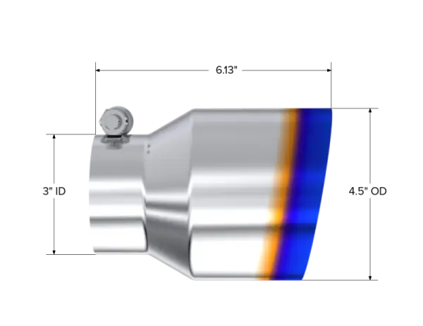 MBRP Universal Stainless Steel Dual Wall Tip 4.5in OD/3in Inlet/6.13in L thumbnail 3
