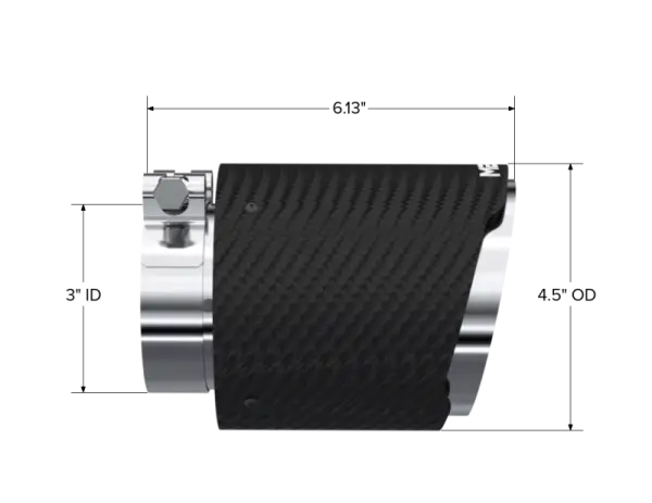 MBRP Universal Carbon Fiber Dual Wall Tip 4.5in OD/3in Inlet/6.13in L thumbnail 3