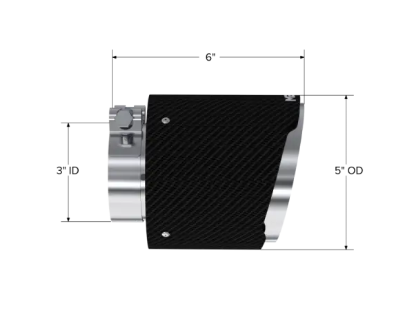 MBRP Universal Carbon Fiber Tip, 3in. ID./5in. OD./ 6.13in L. Angle Cut Dual Wall thumbnail 3