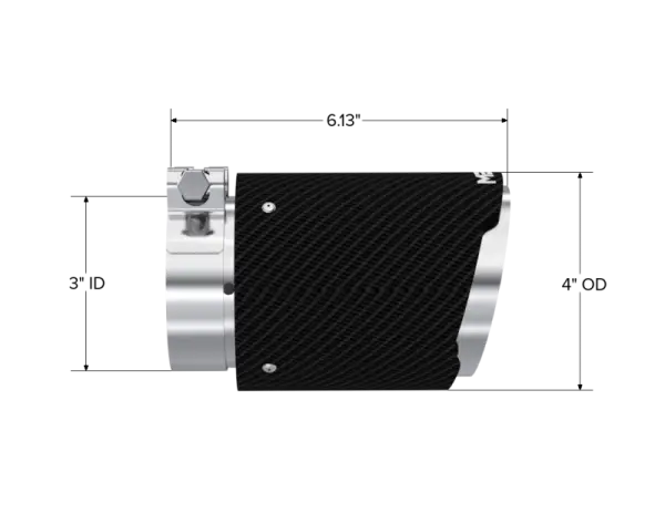 MBRP Universal Carbon Fiber Tip 3in ID / 4in OD Out / 6.13in Length Angle Cut Dual Wall thumbnail 3