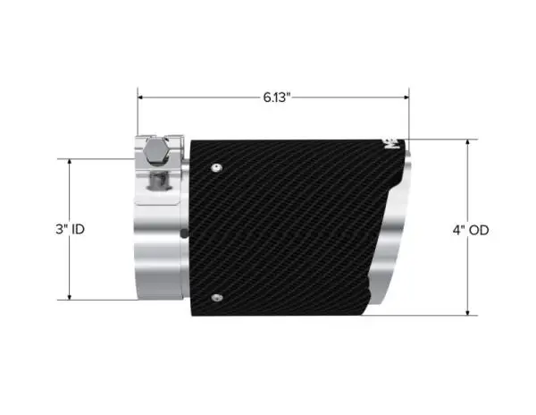 MBRP Universal Carbon Fiber Tip 3in ID / 4in OD Out / 6.13in Length Angle Cut Dual Wall thumbnail 4