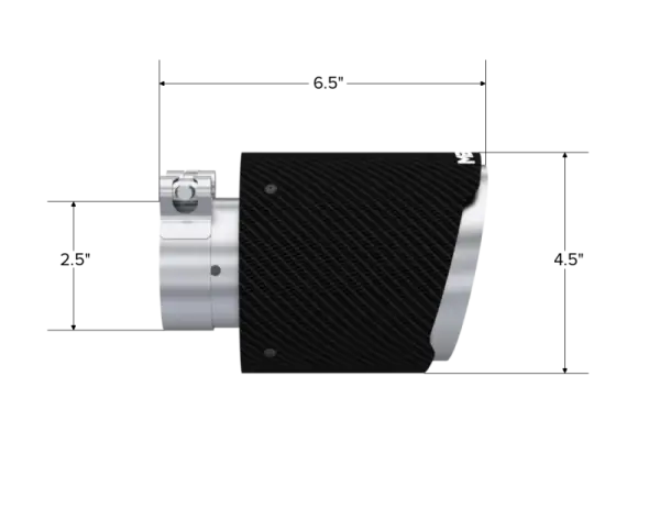 MBRP Universal Carbon Fiber Tip 2.5in ID / 4.5in OD Out / 6.5in Length Angle Cut Dual Wall thumbnail 2