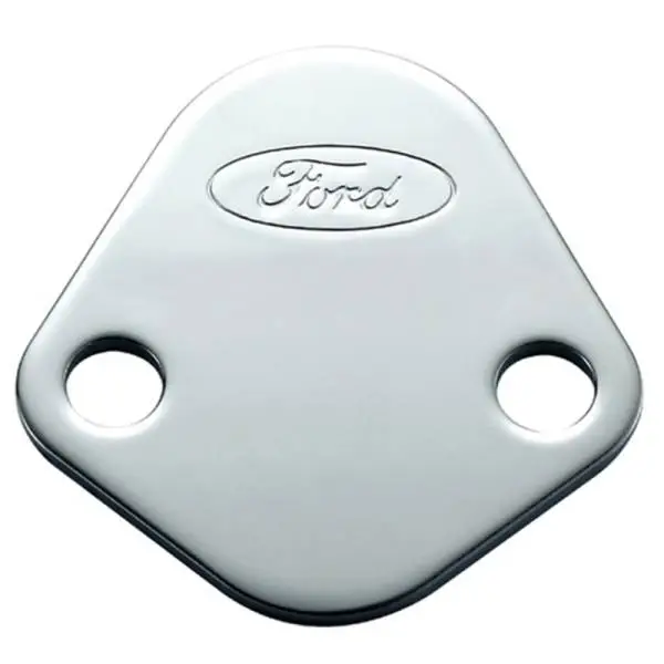 Ford Racing Ford Logo Fuel Pump Blockoff Plate - Chrome thumbnail 2