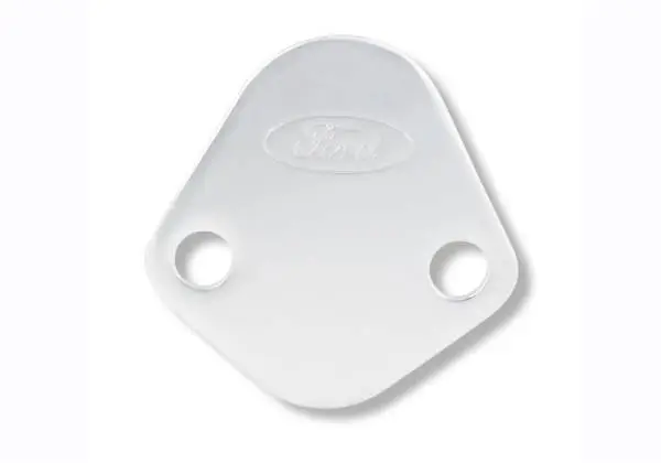 Ford Racing Ford Logo Fuel Pump Blockoff Plate - Chrome thumbnail 3